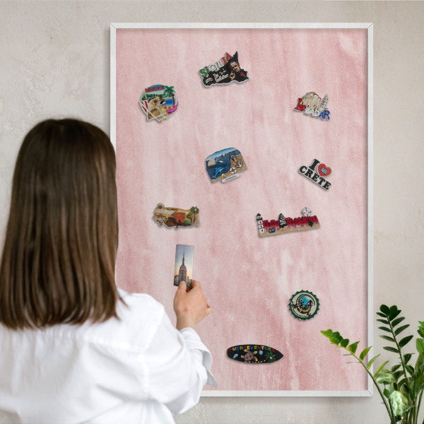 Panneau magnétique décoratif cadre noir Texture rose