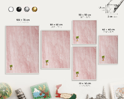 Panneau magnétique décoratif cadre noir Texture rose