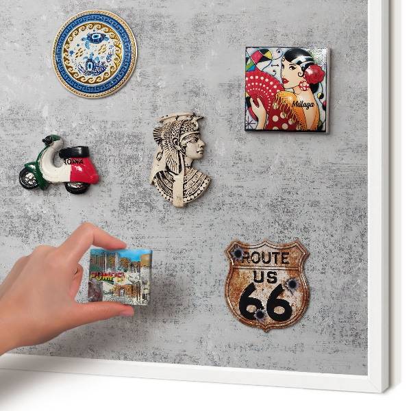Tableau mural pour aimants dans un cadre noir Surface grise