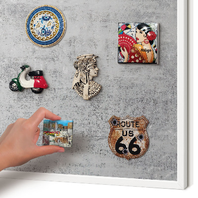 Tableau mural pour aimants dans un cadre noir Surface grise
