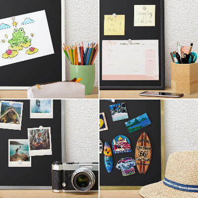 Panneau magnétique décoratif cadre noir Noir