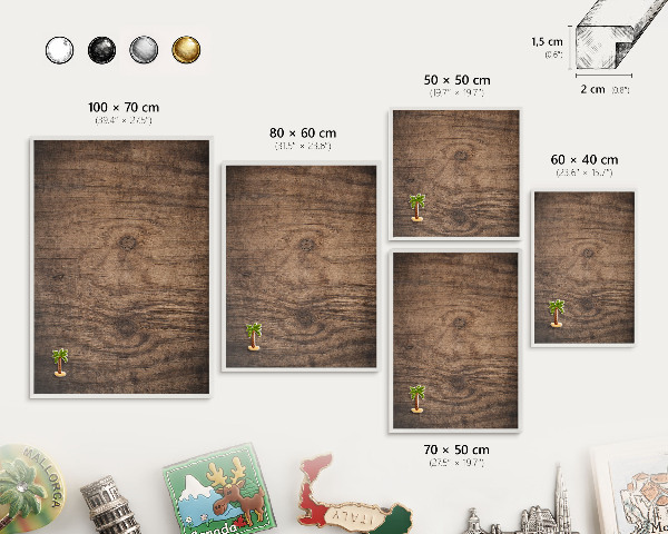 Panneau magnétique décoratif cadre noir Texture bois