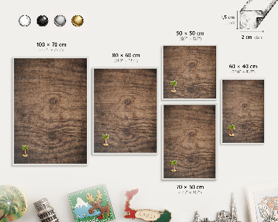 Panneau magnétique décoratif cadre noir Texture bois