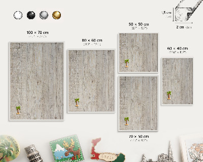 Panneau magnétique décoratif cadre noir Texture bois