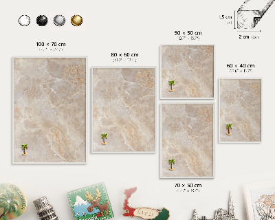 Tableau mural pour aimants dans un cadre noir Marbre crème
