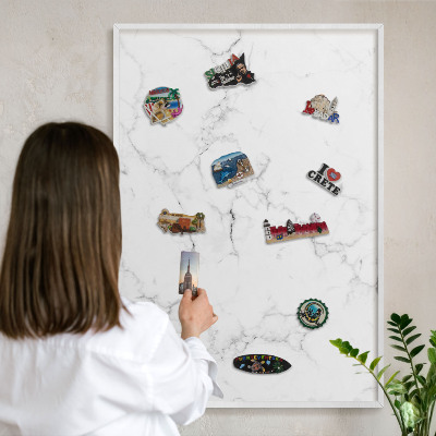 Panneau magnétique décoratif cadre noir Motif marbré