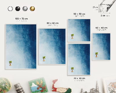 Tableau mural pour aimants dans un cadre noir Abstractions bleues