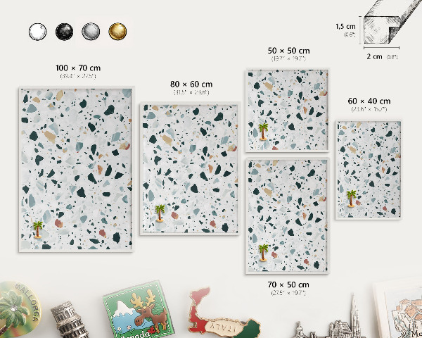 Tableau mural pour aimants dans un cadre noir Motifs dynamiques