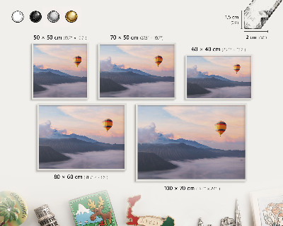 Tableau mural pour aimants dans un cadre noir Voyage dans le ciel