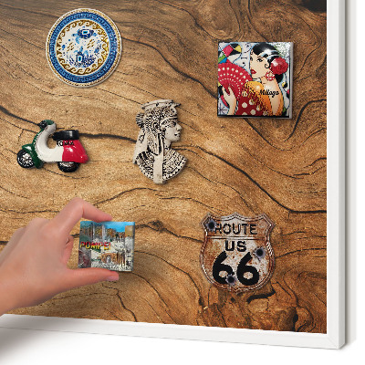 Panneau magnétique décoratif cadre noir Grain de bois