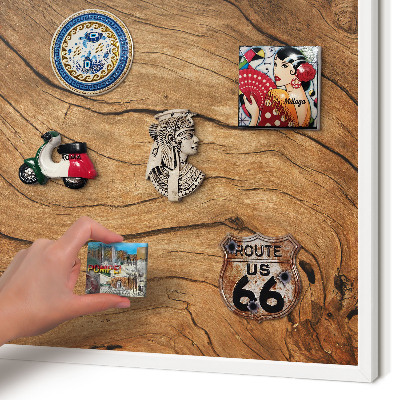 Panneau magnétique décoratif cadre noir Grain de bois