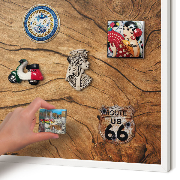 Panneau magnétique décoratif cadre noir Grain de bois