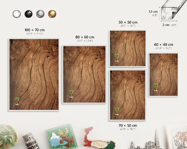 Panneau magnétique décoratif cadre noir Grain de bois