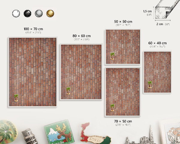 Tableau mural pour aimants dans un cadre noir Mur de briques