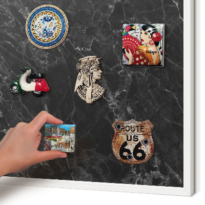 Panneau magnétique décoratif cadre noir Élégance du marbre