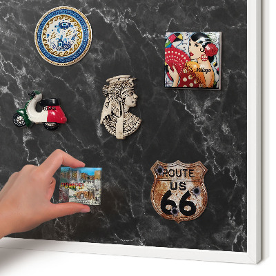 Panneau magnétique décoratif cadre noir Élégance du marbre