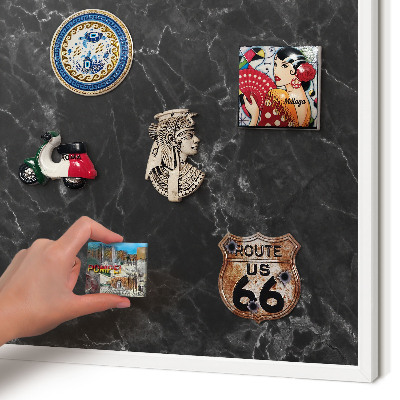 Panneau magnétique décoratif cadre noir Élégance du marbre