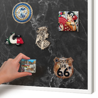 Panneau magnétique décoratif cadre noir Élégance du marbre