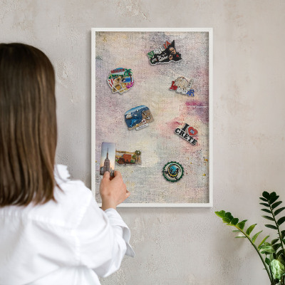 Panneau magnétique décoratif cadre noir Abstraction pastel