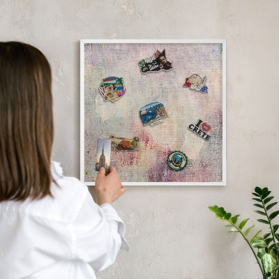 Panneau magnétique décoratif cadre noir Abstraction pastel