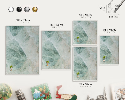 Tableau mural pour aimants dans un cadre noir Textures vertes