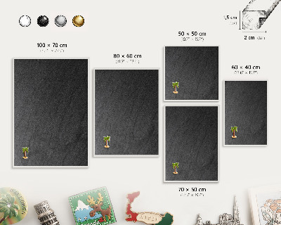 Panneau magnétique décoratif cadre noir Texture noire