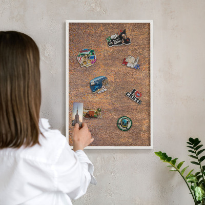 Tableau mural pour aimants dans un cadre noir Élégance rouillée