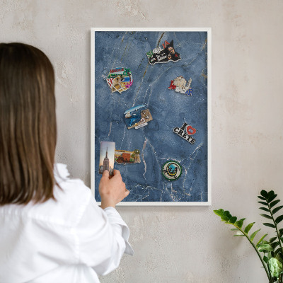 Tableau mural pour aimants dans un cadre noir Élégance du marbre