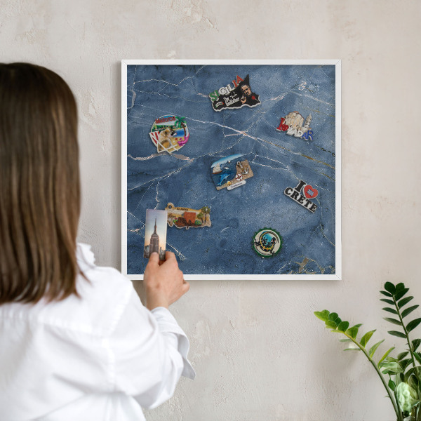 Tableau mural pour aimants dans un cadre noir Élégance du marbre