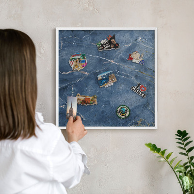 Tableau mural pour aimants dans un cadre noir Élégance du marbre