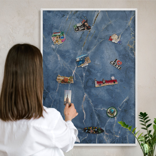 Tableau mural pour aimants dans un cadre noir Élégance du marbre