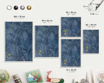 Tableau mural pour aimants dans un cadre noir Élégance du marbre