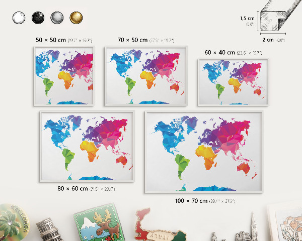 Panneau magnétique décoratif cadre noir Carte des couleurs