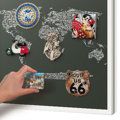 Tableau mural pour aimants dans un cadre noir Carte textuelle