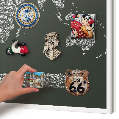 Tableau mural pour aimants dans un cadre noir Carte textuelle