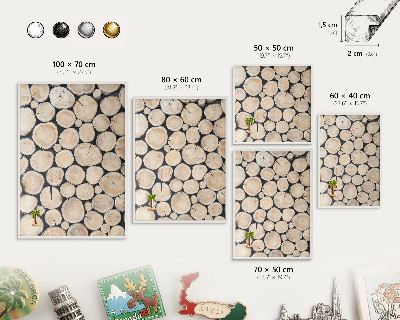 Tableau mural pour aimants dans un cadre noir Texture bois