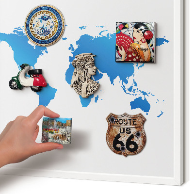 Panneau magnétique décoratif cadre noir Carte du monde