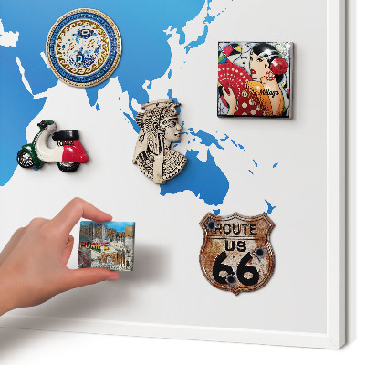 Panneau magnétique décoratif cadre noir Carte du monde