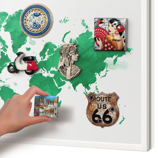 Tableau mural pour aimants dans un cadre noir Carte verte