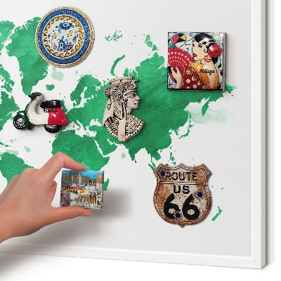 Tableau mural pour aimants dans un cadre noir Carte verte