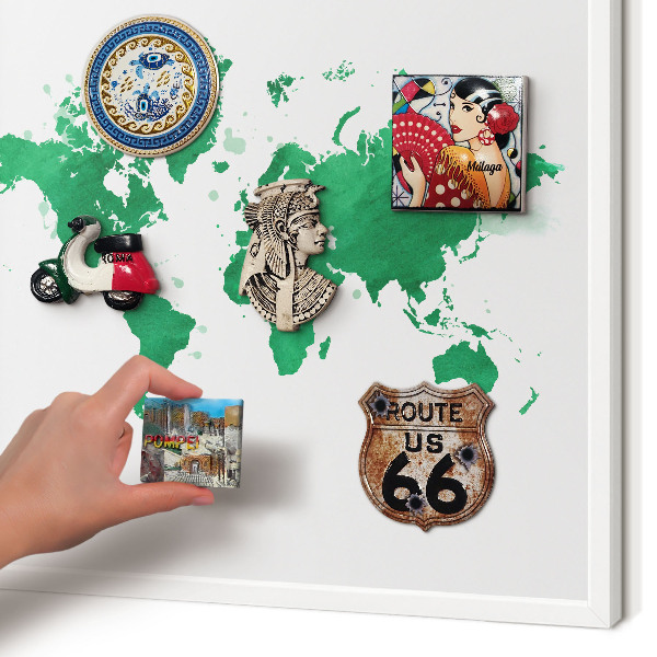 Tableau mural pour aimants dans un cadre noir Carte verte