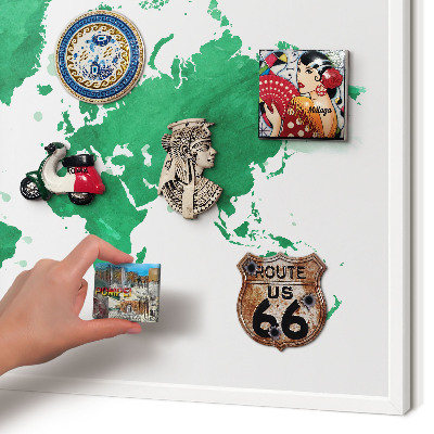 Tableau mural pour aimants dans un cadre noir Carte verte