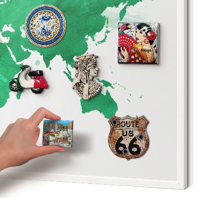 Tableau mural pour aimants dans un cadre noir Carte verte