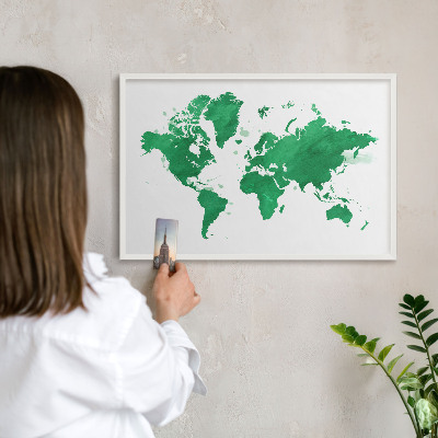 Tableau mural pour aimants dans un cadre noir Carte verte