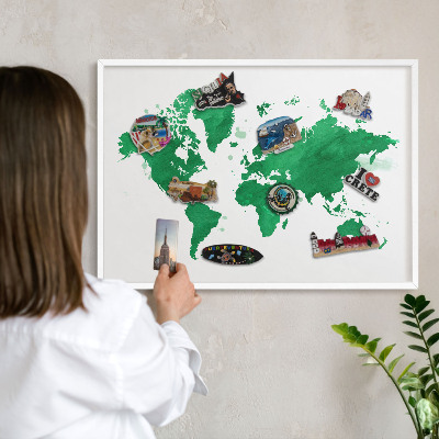Tableau mural pour aimants dans un cadre noir Carte verte