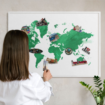 Tableau mural pour aimants dans un cadre noir Carte verte