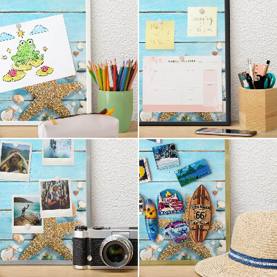 Panneau magnétique décoratif cadre noir Repos des vacances