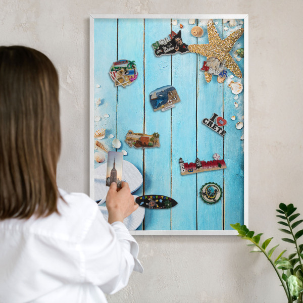 Panneau magnétique décoratif cadre noir Repos des vacances
