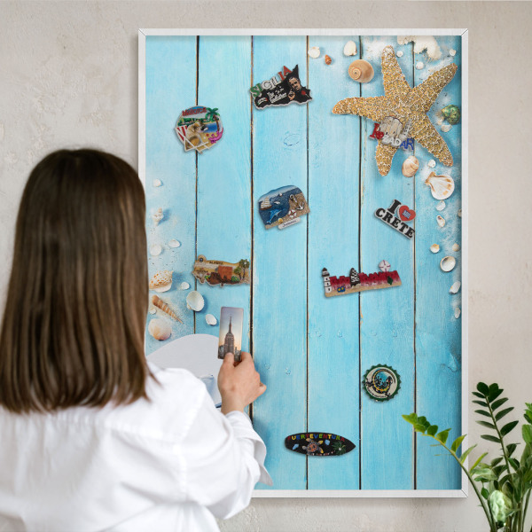 Panneau magnétique décoratif cadre noir Repos des vacances