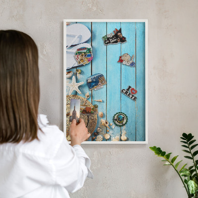Tableau mural pour aimants dans un cadre noir Ambiance de vacances